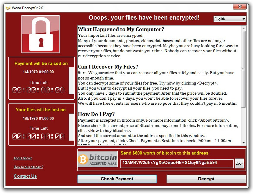 Phòng chống ransomware wanacrypt0r 2.0