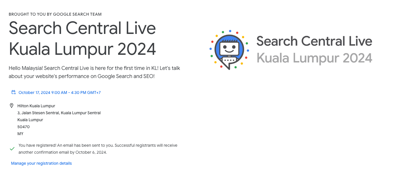Sự kiện Search Central Live Kuala Lumpur 2024