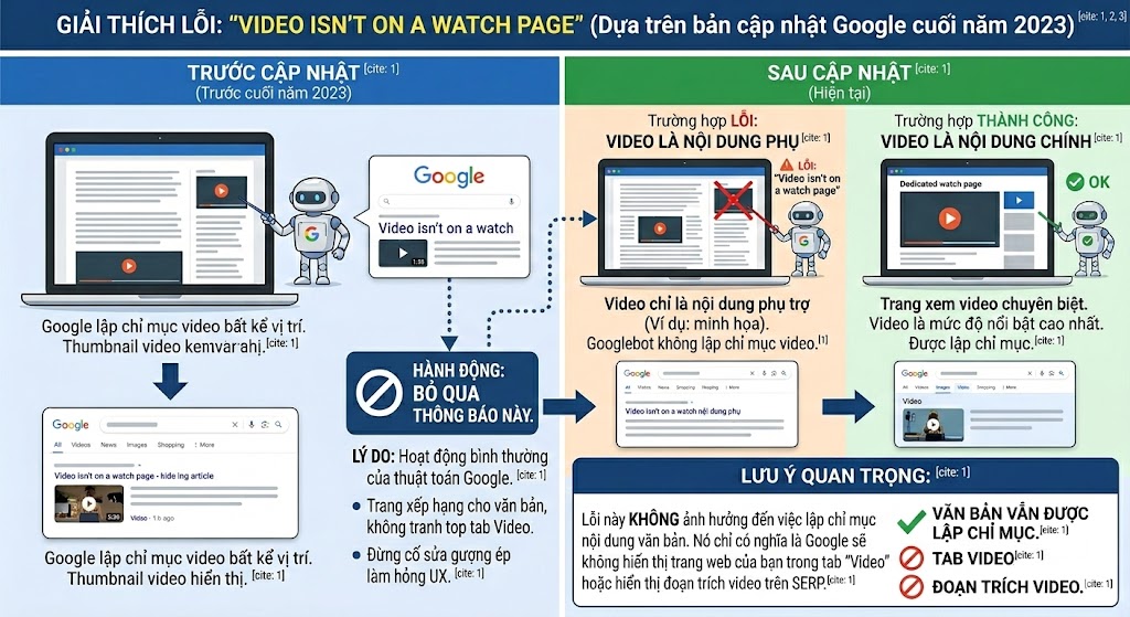 Khắc Phục Lỗi Video Isn’t On A Watch Page Trên Google Search Console